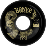 Bones Wheels XF X99 V6 Wide-Cut Death Venom Black Skateboard Wheels -  99a (Set of 4)