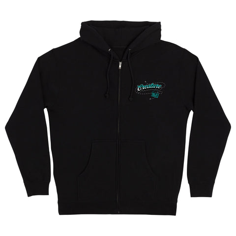 Creature Barfly zip hooded sweatshirt black