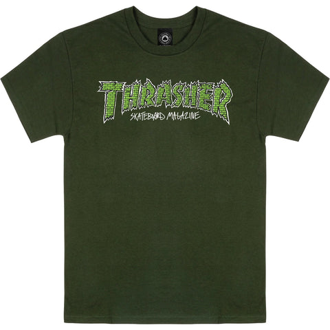 Thrasher Magazine Brick Forest Green Men's Short Sleeve T-Shirt
