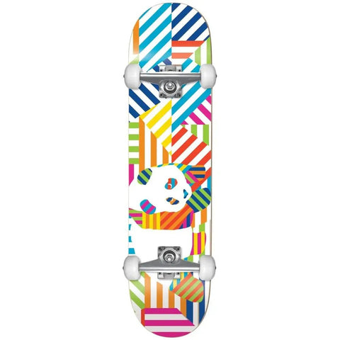 Enjoi Completes Panda Stripes Resin Soft Wheels White/Multi 7.75" Complete