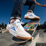 Lakai Cambridge Skate Shoe in White Suede with Parisian Gum Sole – Vulcanized with PARA-MOUNT™ Outsole