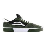 Lakai Cambridge Skate Shoe in Covert Green/Black/White – Vulcanized with PARA-MOUNT™ Outsole product image on white background