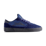 Lakai Cambridge Skate Shoe in Estate Blue Suede Monochrome – Vulcanized with PARA-MOUNT™ Outsole product image on white background