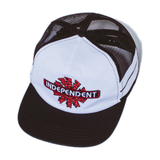 FA X Independent Spiral Logo Trucker 2026 FA FAxIndependent GraphicDetail Hats SpiralMeshTrucker White Front