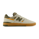 New Balance Numeric Jamie Foy 306 Cup Skate Shoes - Timberwolf/Dark Moss product image on white background