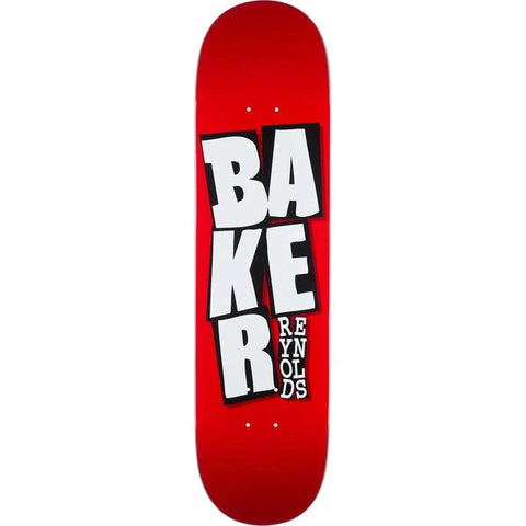 Baker Reynolds Stacked Name Red B2 SkateboardDeck
