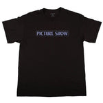 PICTURE SHOW SKATEBOARDS VHS LOGO TEE BLACK