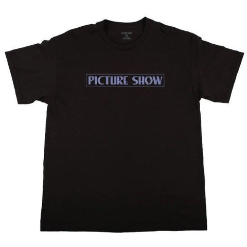PICTURE SHOW SKATEBOARDS VHS LOGO TEE BLACK