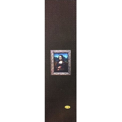 PVBLIC DOMAIN MONA LISA CENTERED ON BLACK PERFORATED GRIP TAPE SHEET 9" X 33"
