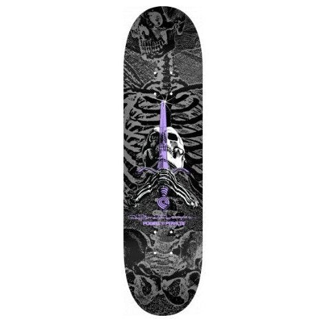 Powell Peralta Skull and Sword Skateboard Deck Silver - Shape 244 - 8.5 x 32
