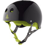 Triple Eight Sweatsaver Skateboard Helmet Black Gloss/Green