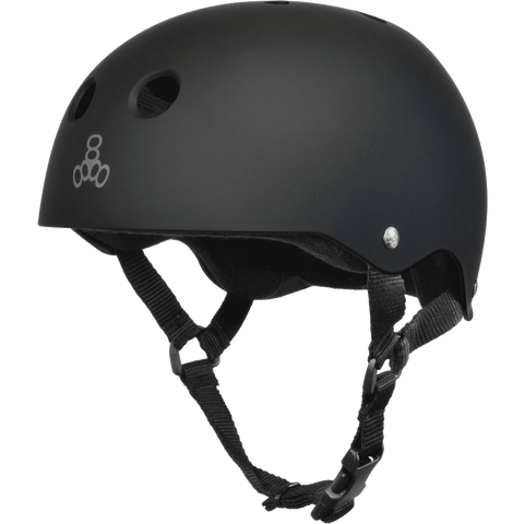 Triple Eight Sweatsaver Skateboard Helmet Black Rubber/Black