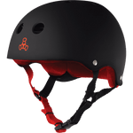 Triple Eight Sweatsaver Skateboard Helmet Black Rubber/Red